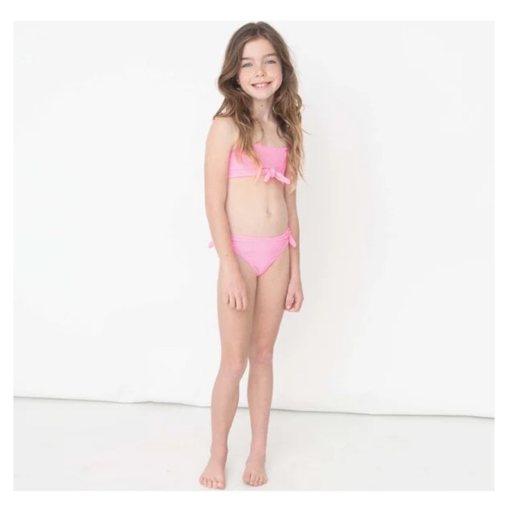SHADE CRITTERS | Terry Knot Two-Piece Bikini Hibiscus Pink Girls Size 10